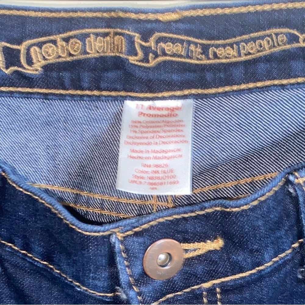 No Boundaries Denim Women’s Juniors Dark Blue Wash Mid Rise Bootcut Jeans Sz 11 - Picture 5 of 16